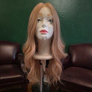 JB Extensions Lace Front Strawberry Blonde Wig  Lace still attached.